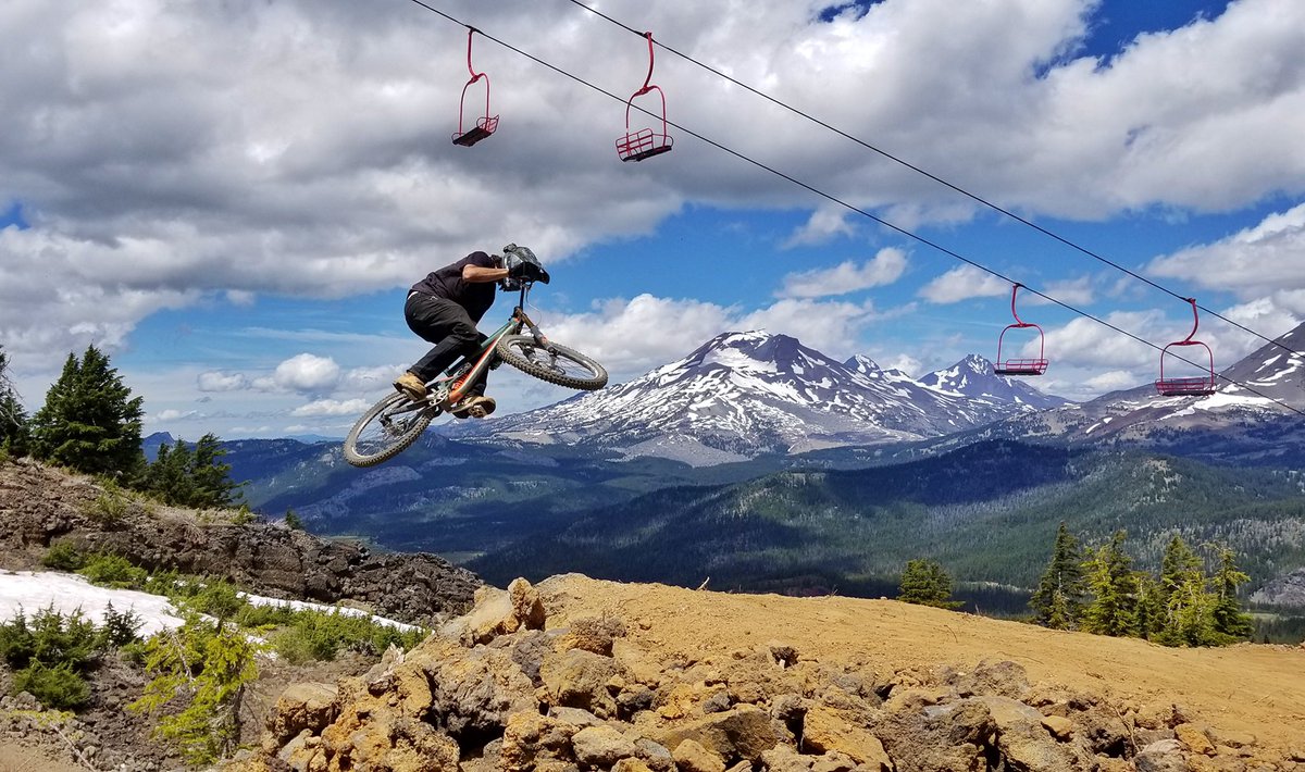 Kyle Jameson did some test riding on the gap step up feature on the new Redline trail this week, and the results are in — it’s awesome. We are working hard on this trail every day and looking forward to an early August debut! #newtrails #mtbachelor #oregon