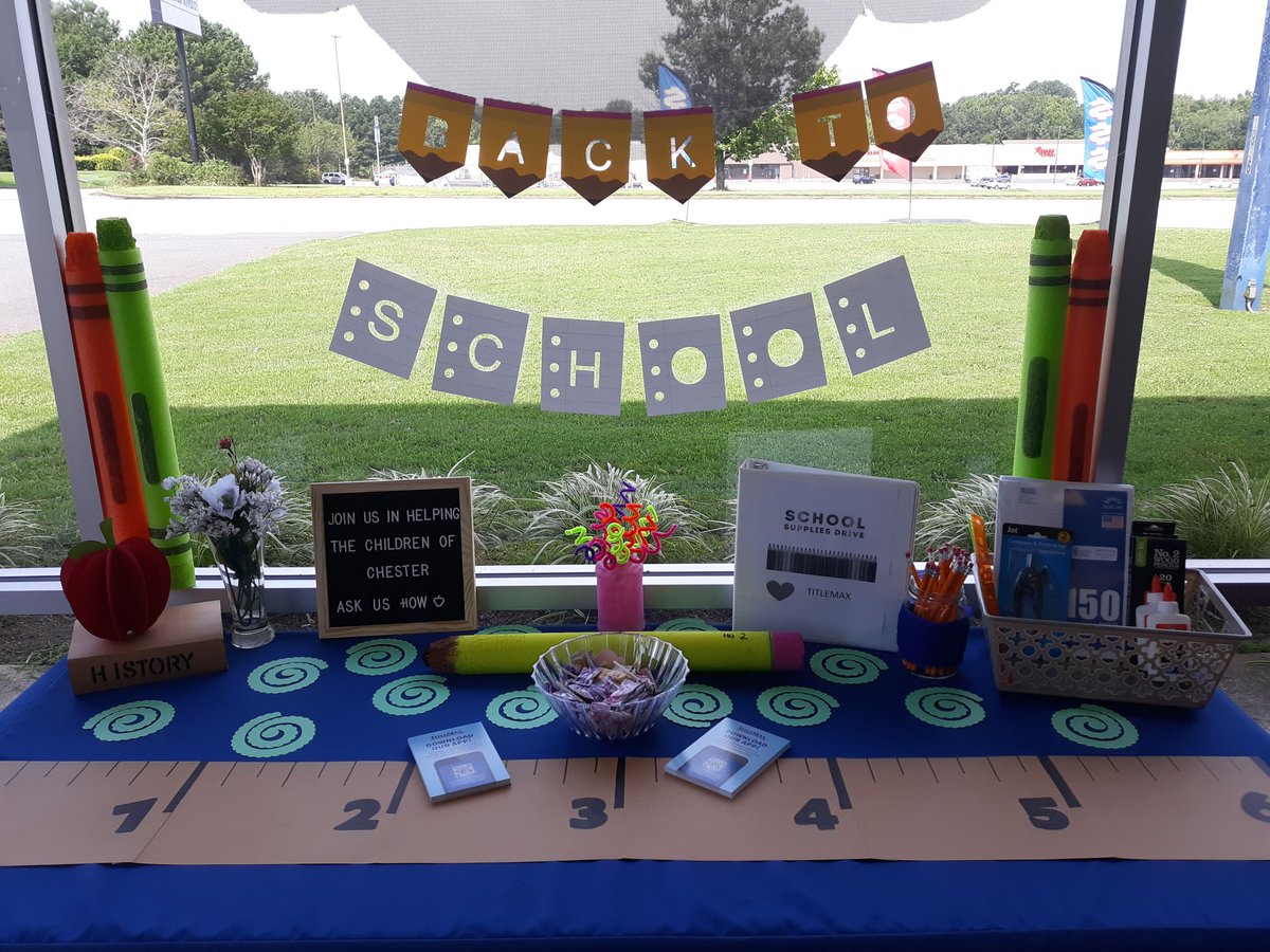 We are excited to begin our Back to School Drive @ Titlemax of Chester! Now accepting school supplies stop by to see how you can help! #tmxcares #chester #schoolsupplies