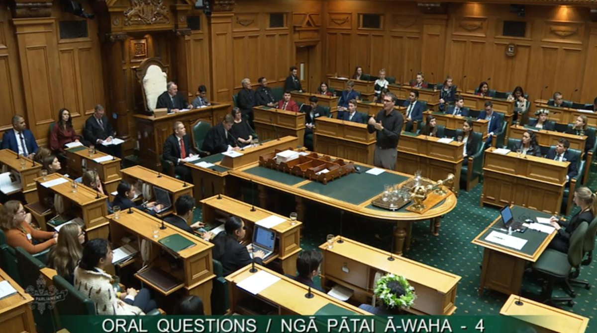 Question time for #NZYouthParliament is underway, with Youth MPs asking questions and real Ministers answering - watch live on Parliament TV or on our website: parliament.nz/en/watch-parli… #nzpol