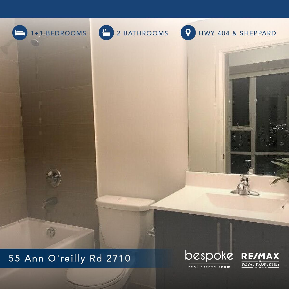 CONDO FOR LEASE in Toronto
A move-in ready beauty located near Highway 404 &amp; 401. 🏠 Has a bedroom, den, 2 bathrooms, &amp; SS/ kitchen. PLUS++ access to a 24 Hr concierge, fitness studio, pool &amp; more. Enjoy quick commutes to Fairview Mall! 

DM us now and move in tomorrow!