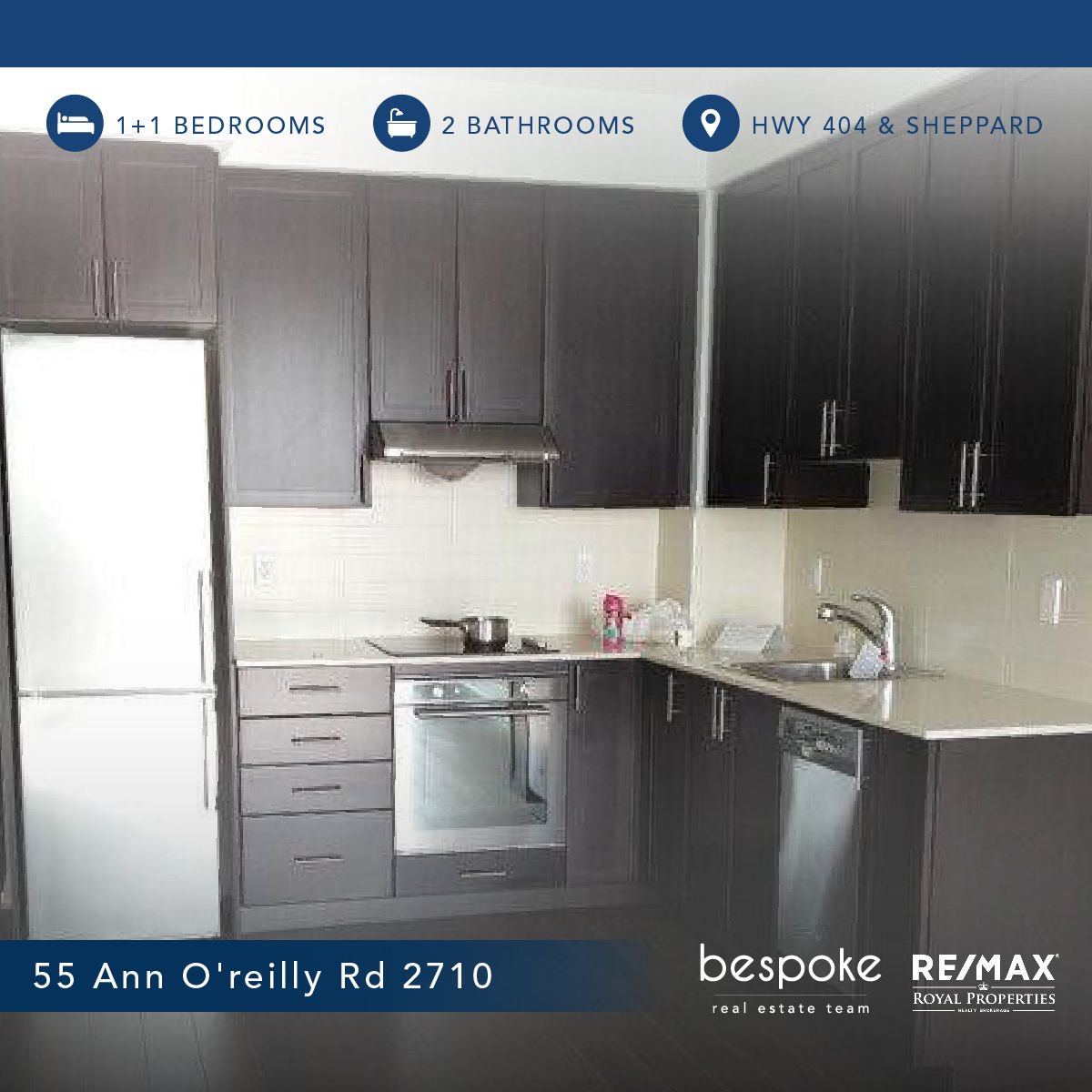 bespokereteam's tweet photo. CONDO FOR LEASE in Toronto
A move-in ready beauty located near Highway 404 &amp; 401. 🏠 Has a bedroom, den, 2 bathrooms, &amp; SS/ kitchen. PLUS++ access to a 24 Hr concierge, fitness studio, pool &amp; more. Enjoy quick commutes to Fairview Mall! 

DM us now and move in tomorrow! https://t.co/dgLVPvkehf