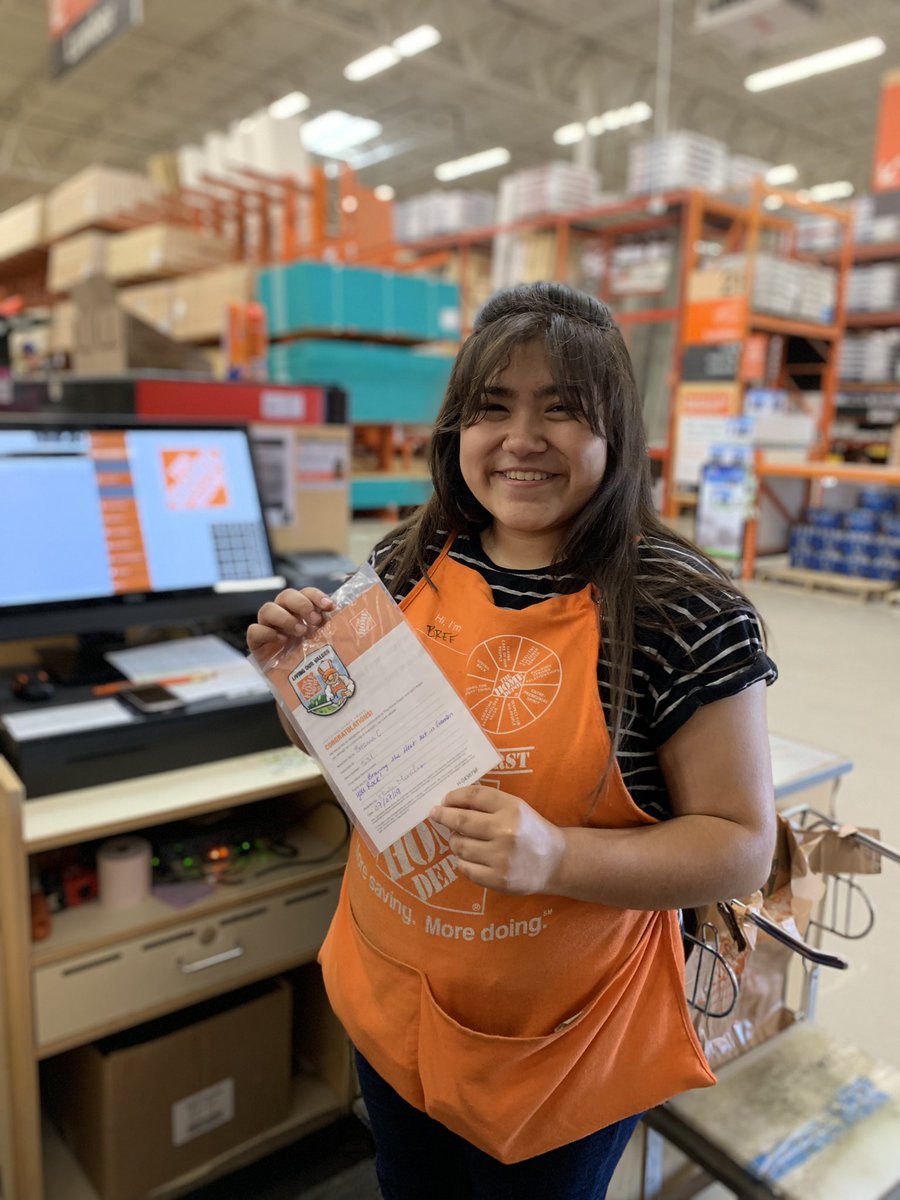 Breanna receiving her first homer award for always braving the heat in Garden and providing great customer service! Thank you for all you do! #therock0531 @913skeeter @scottbennett79