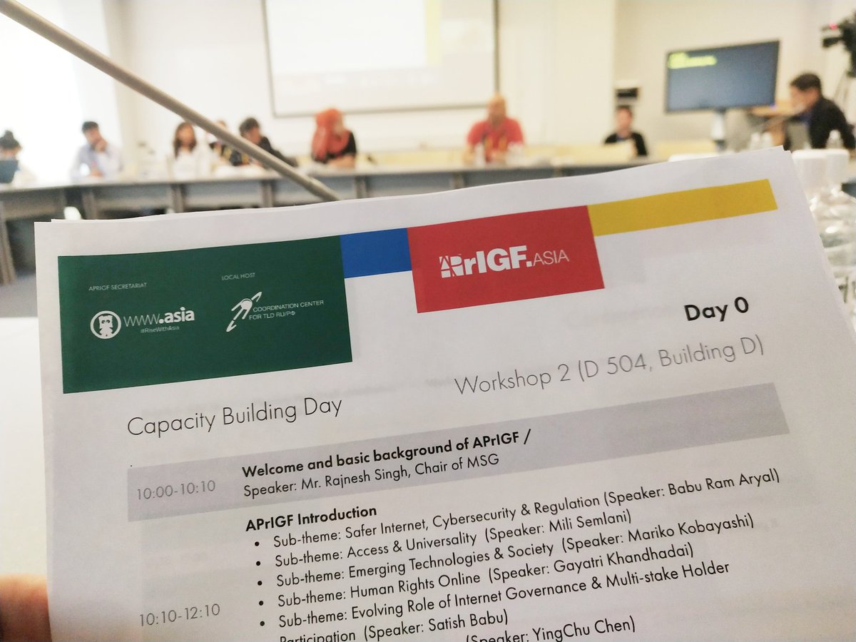 maryroserontal's tweet photo. Day 0 of #APRIGF: Capacity building day and fellows/newcomers meet-up. #NetGovPh #IGF2019 #NRI #internetgovernance #internetsafety #DigitalEconomy #DigitalTransformation #EmergingTechnologies #netdemocracy https://t.co/ykzFQXwdvU