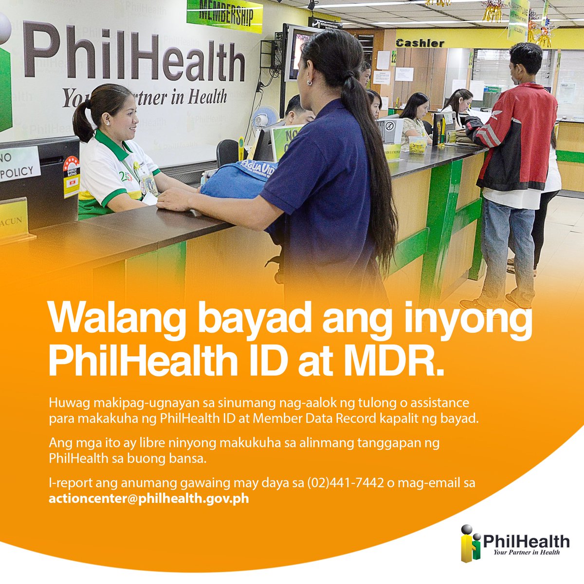 teamphilhealth's tweet photo. Walang bayad ang PhilHealth ID at Member Data Record o MDR. 👍☝️
Huwag makipag-ugnayan sa sinumang nag-aalok ng tulong o assistance para makakuha ng PhilHealth ID at Member Data Record kapalit ng bayad.
#HealthInsuranceFraud
#MyPhilHealth https://t.co/Nw0ngzYIS3