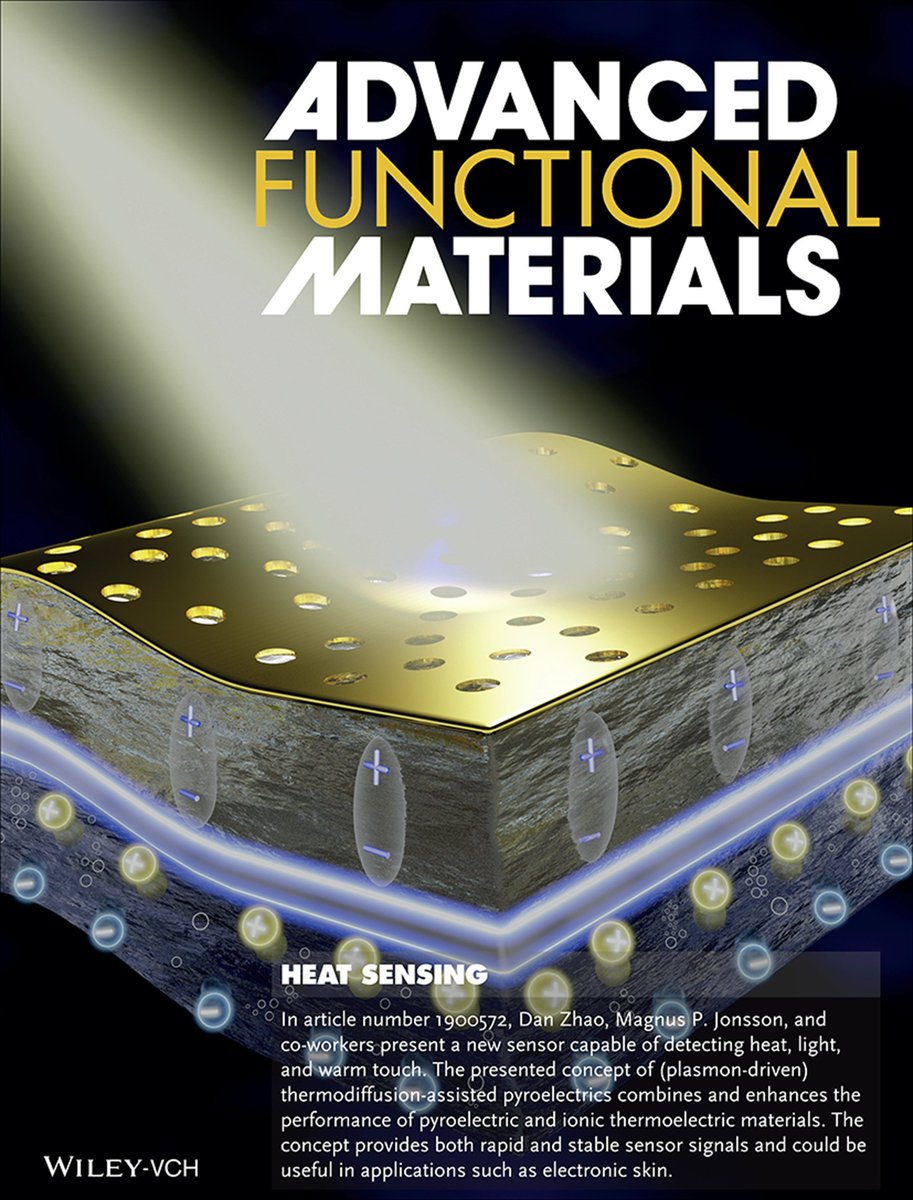 Nice to see our paper by Mina et al. as the frontispiece of Advanced Functional Materials. @AdvSciNews <a href="/AFM_LiU/">Advanced Functional Materials</a> <a href="/LOE_at_LiU/">Lab of Organic Elec.</a> <a href="/liu_universitet/">Linköpings universitet</a> 
onlinelibrary.wiley.com/doi/10.1002/ad…