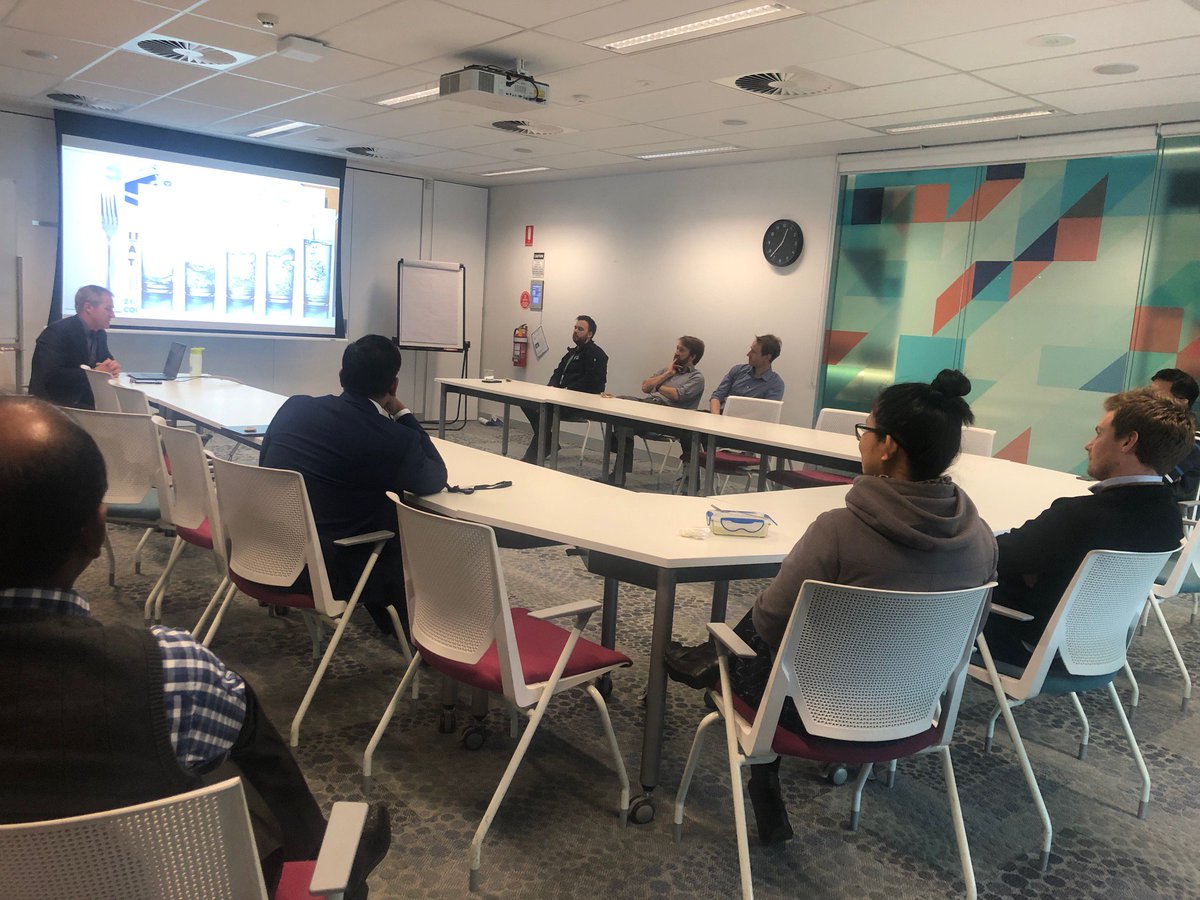 YVWayuu's tweet photo. It was great to have Steve Lennox from the Yarra Valley Water exec team chat to our run team at the lunch and learn session! Did you know that Steve is ranked 6th in the world in his Ironman age category?
#runforacause #runmelbourne #runforcleanwater
@YVWater @teamwinnovators https://t.co/NRmXdURchg