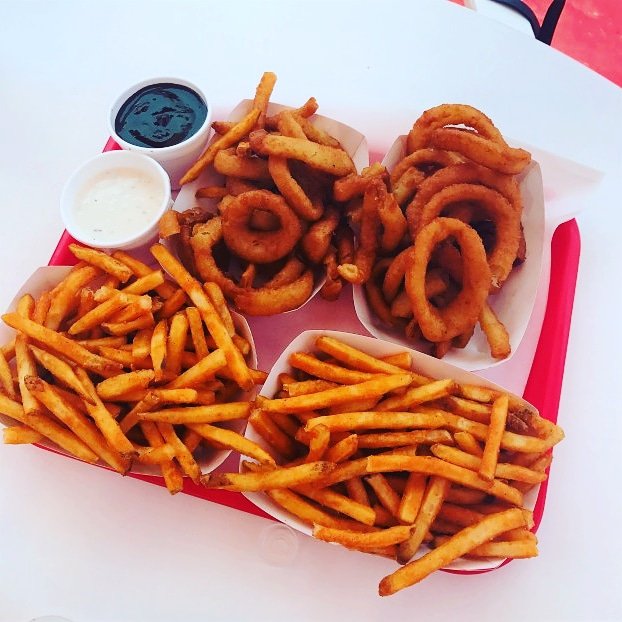 Don't forget the sides!  #FrenchFries #OnionRings #RanchOnTheSide #BBQSauceOnTheSide