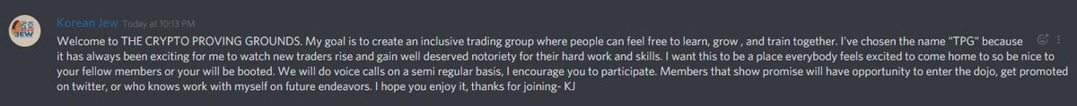 No more Dojo invites, but I got the next best thing for you. The Crypto Proving Grounds Discord Server. I'll be spending a lot of my time in there interacting with the community. See u on the inside 🤟 discord.gg/ZvBsm6U