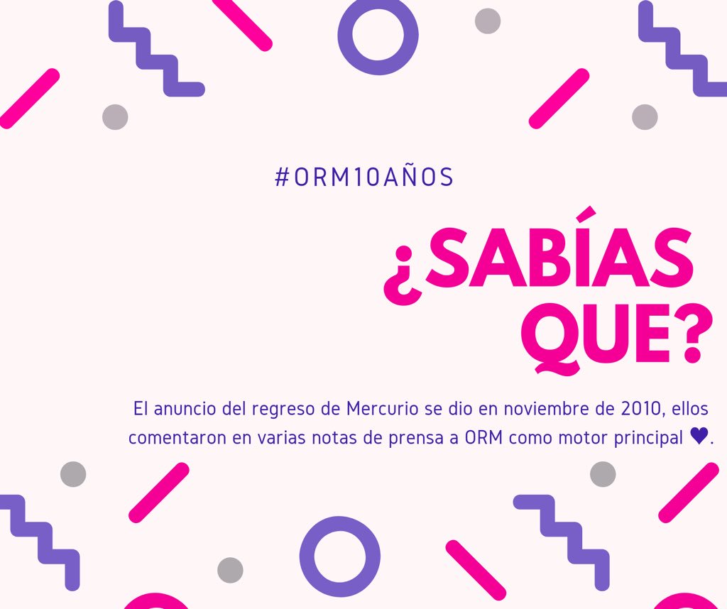 ORMClubOficial's tweet photo. ¿Sabías qué? 
Si bien las fans ya teníamos la info de primera mano, el anuncio del regreso ante los medios se realizó en noviembre de 2010. 
¡Emoción a mil al ver el sueño hecho realidad!
#ORM10Años 
#HistoriaORM https://t.co/XumbXihUm3