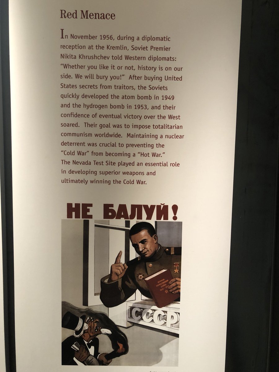 lacyjhansen's tweet photo. @Fletcher_Powell Speaking of Communists: Jude and I went to National Atomic Testing Museum today. Not sure how this plays in, just wanted to share. https://t.co/PBgWooBqzJ