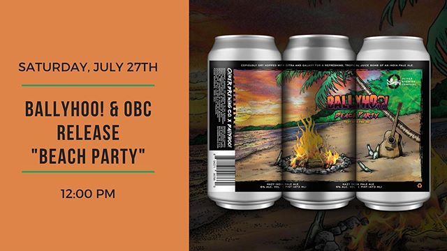 ballyhoorocks's tweet photo. We’ve once again teamed up with @oliverbrewingco out of Baltimore, MD to release our new beer #BeachParty ! 
This refreshing, tropical juice bomb be available in their Tap Room 7/27, at our shows that weekend and throughout August. https://t.co/G3NlCopYSC https://t.co/fefvBVaMmk