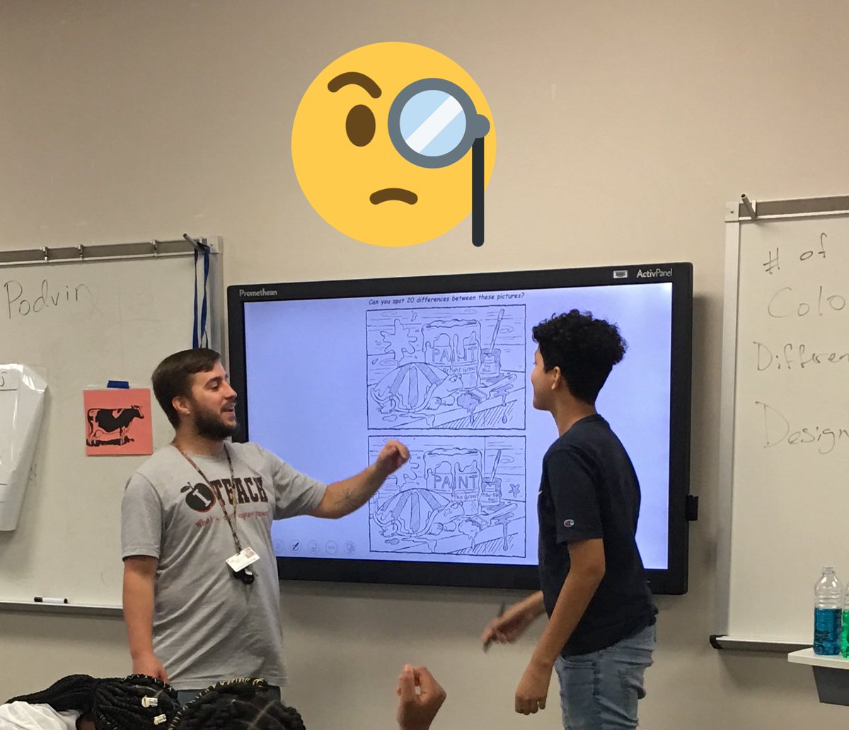 PodvinSarah's tweet photo. #helpingtheteacher spot the differences with their minds eye during a cognitive activity!! @CyFairISD #algebracamp19 #teampodvin https://t.co/cPGFKlpSqZ