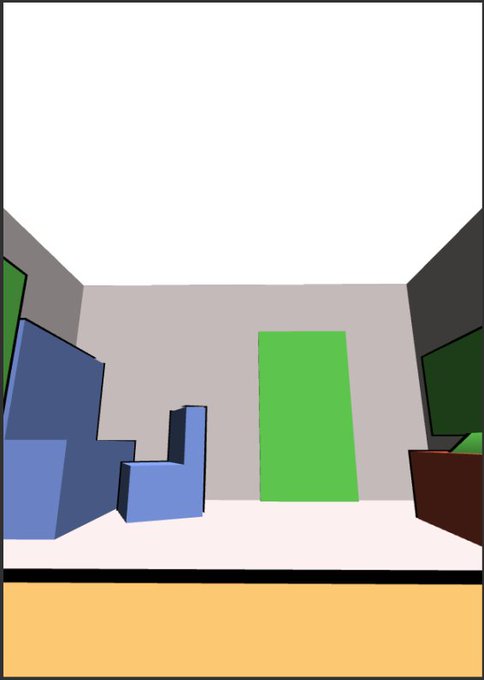 超簡易に作った、3Dでの部屋のアタリ。 