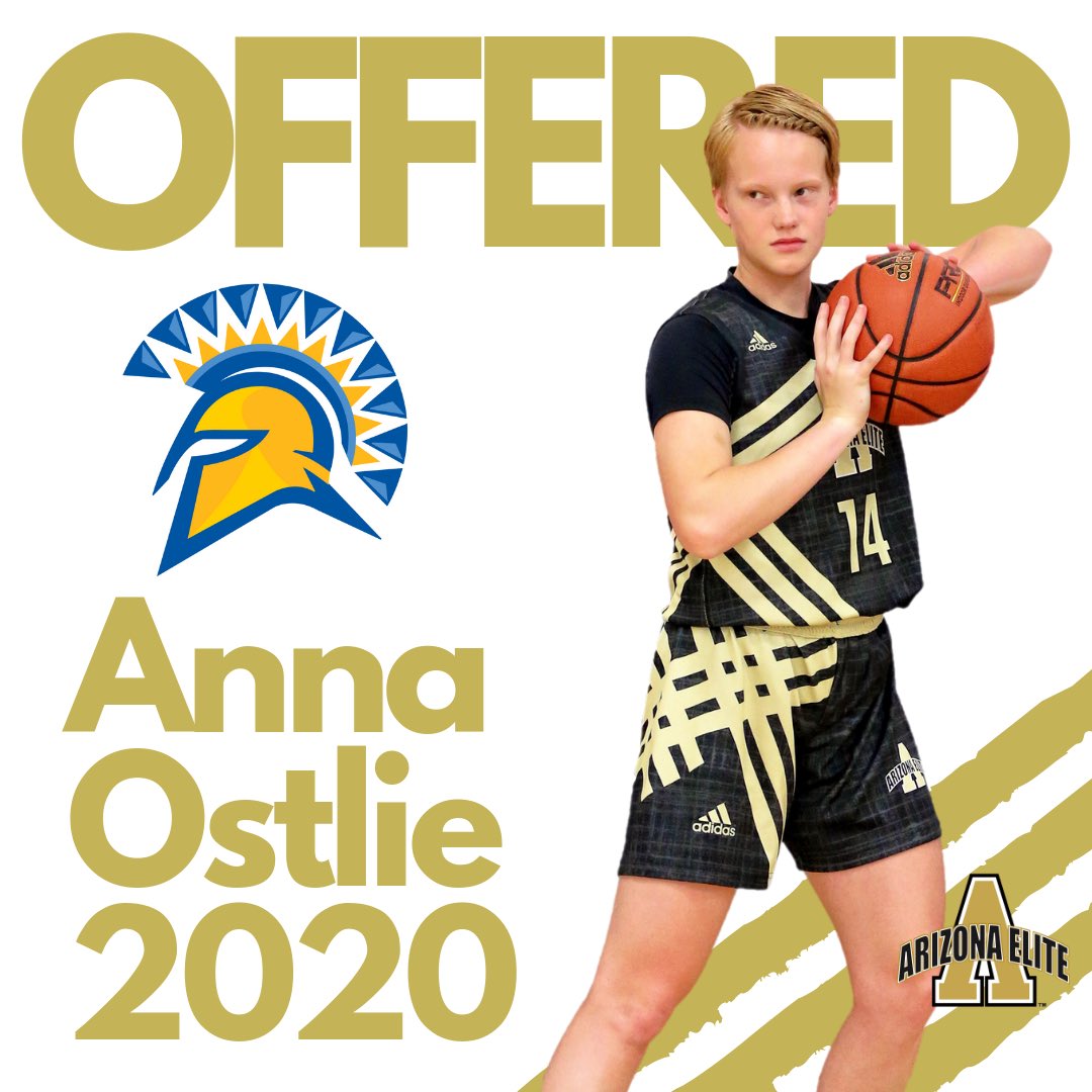 azelitebball's tweet photo. Congrats to ⁦@aostlie14⁩ on receiving a scholarship offer from ⁦@SanJoseStateWBB⁩!! #julyrecruiting #eliterepresent https://t.co/x3NR6frMh1
