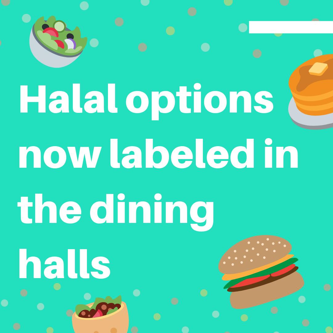 ncsumsa's tweet photo. Halal accommodations have now been made in the dining halls, including labeling halal foods, the use of red-handled pans for foods that have pork, and pork-free omelet stations. Check the dining website for more information! https://t.co/fwXxz5rou9