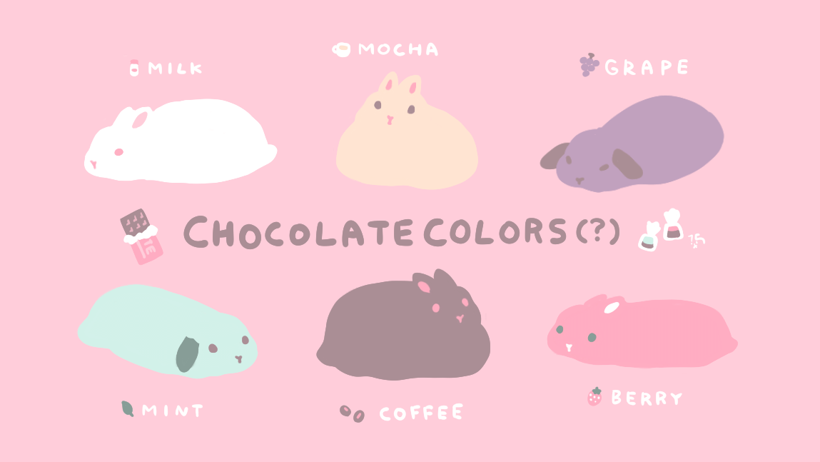 「適温20℃前後なチョコ色とろけうさぎさんの壁紙(☀️????/??) 」|大賀一五🐰のイラスト
