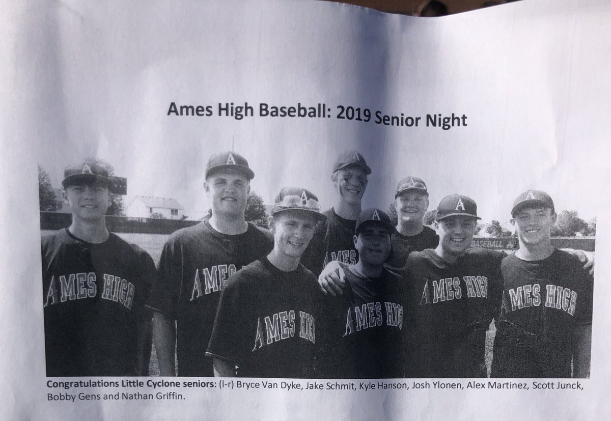 mikegens's tweet photo. Senior night! Way to get the win in game 2! #AmesHighPride https://t.co/gJc5DI98EY
