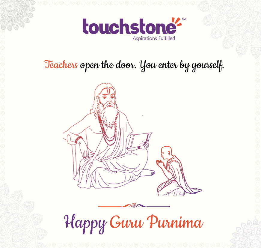 Happy guru purnima hand drawn Royalty Free Vector Image