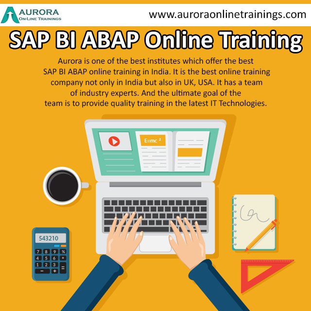 trainingsaurora's tweet photo. Aurora is one of the best institutes which offer the best SAP BI ABAP online training in India. It is the best online training company not only in India but also in UK, USA. 
Visit here: https://t.co/4Lk9LLJKYI   

#sap #sapabap #saptraining #auroraonlinetrainings #livesessions https://t.co/k1v3jsXzJA