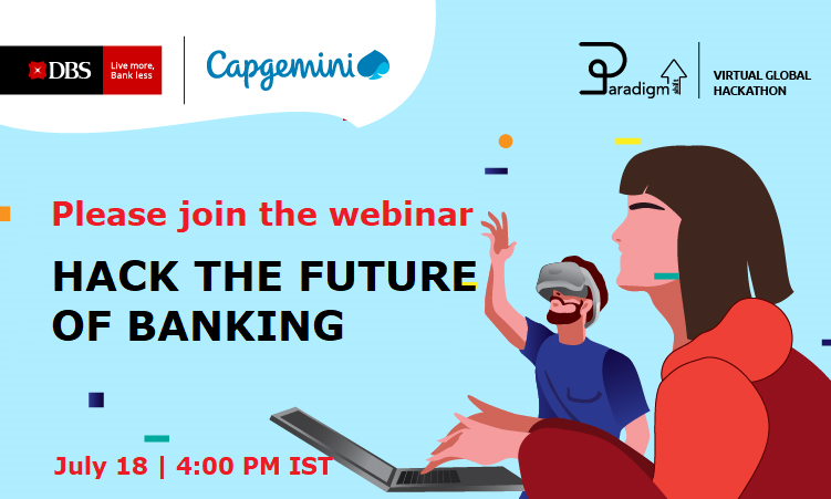 Capgemini's tweet photo. Have a banking hack? Join #DBSpshift global hackathon for a chance to win exciting prizes and an unforgettable experience. Register your interest and join the webinar to learn more today: https://t.co/zrpBl8wQri  #globalhack #LivemoreBankless https://t.co/DcGvQMWzTc