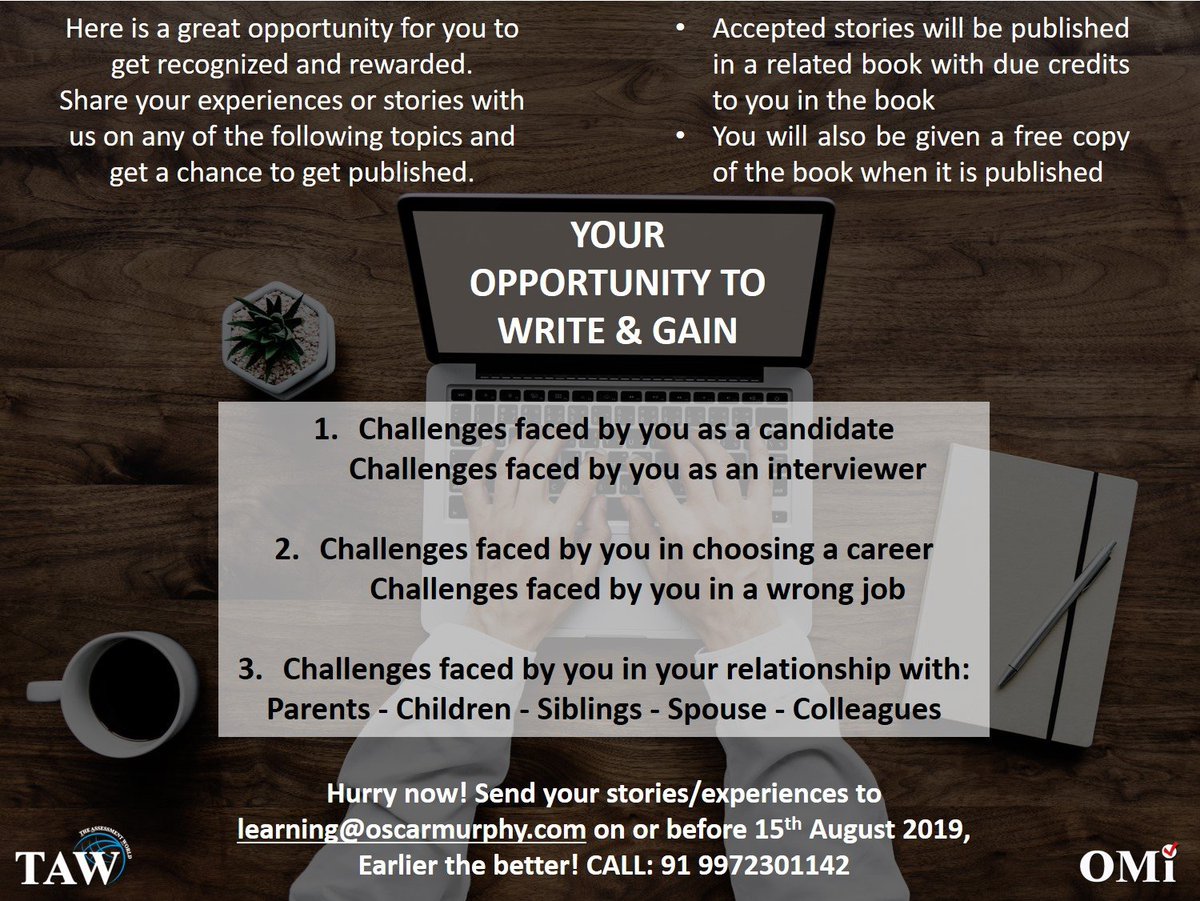 OMiForLife's tweet photo. Here's your opportunity to write and gain.

#OscarMurphyLifestrategists #TheAssessmentWorld #WritetoGain #ParticipateandGain #GetPublished #Stories #Experiences https://t.co/mpBauTfBXp
