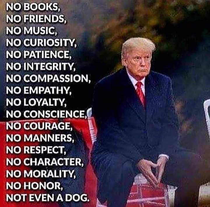 MFinizza's tweet photo. Godamn! The criminal lying fraud conman DJT is such a disgusting gross bad to the bone POS of a human being. He embarrasses America every single fucking day! C'mon America WTF!!! https://t.co/XjJ3yjgKJv