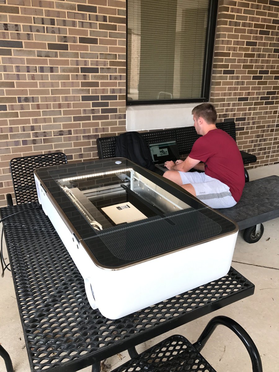 <a href="/iueast/">IU East</a> #informatics student <a href="/RedWolvesMS/">Red Wolves Men's Soccer⚽️</a> Josh Powell is learning about our newest resource, the <a href="/glowforge/">Glowforge</a>.  It's great to teach our students with #EmergingTechnologies thanks to <a href="/IUBloomington/">IU Bloomington</a>, <a href="/IUPUI/">IUPUI</a>, @InsideUITS. IU Council for Regional Engagement and Economic Development.