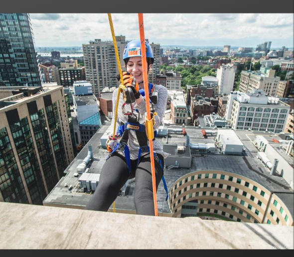 eDougBanks's tweet photo. Ever wonder what it's like to rappel down the side of a downtown Boston building? @BosBizAllison takes you along as she goes #OverTheEdge to support #SOSCAthletes for @SpOlympicsMA  https://t.co/gHPMTubMWW https://t.co/jZ6hGKZrZu