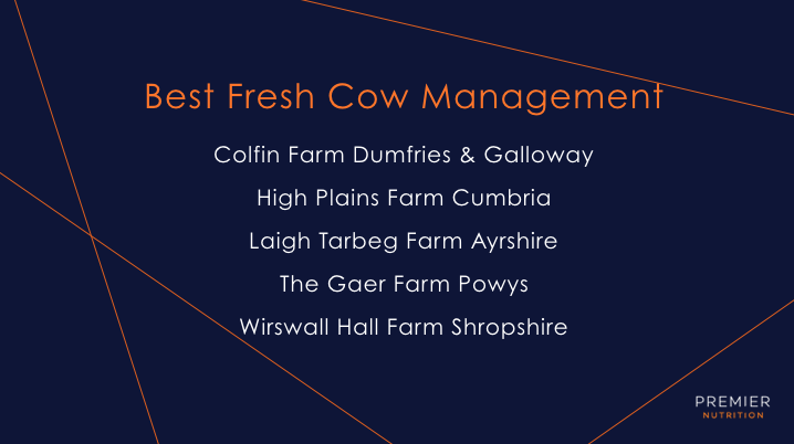 And the nominations for the TMS herd with the Best Fresh Cow Management are ......
