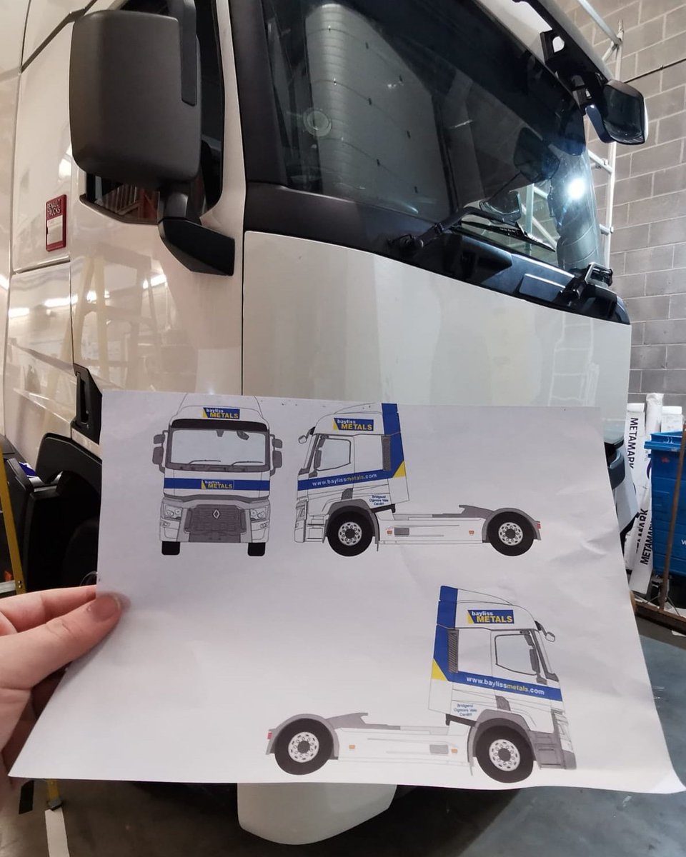 EliteSigns's tweet photo. Here's a #sneakpeek of what we have instore for the @BaylissMetals @renaulttruckshq #t460
@rolanddguk @metamarkuk @printmaxuk #Metamark #vehiclebranding #truckbranding https://t.co/JRdehClhaq