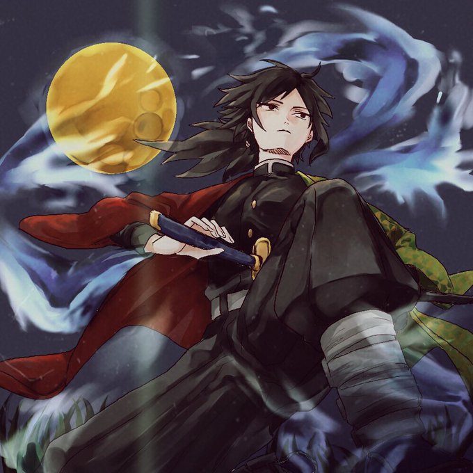 とまちさんがTwitterに投稿した冨岡義勇(鬼滅の刃)のイラスト。