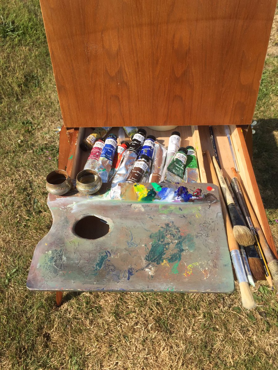 #turnerartistcolours being used for #pleinair #painting at #rhosneigr #anglesey #wales #paintingoutdoors @MarcTurnerArt @warringtonworld @Art_Warr_Info