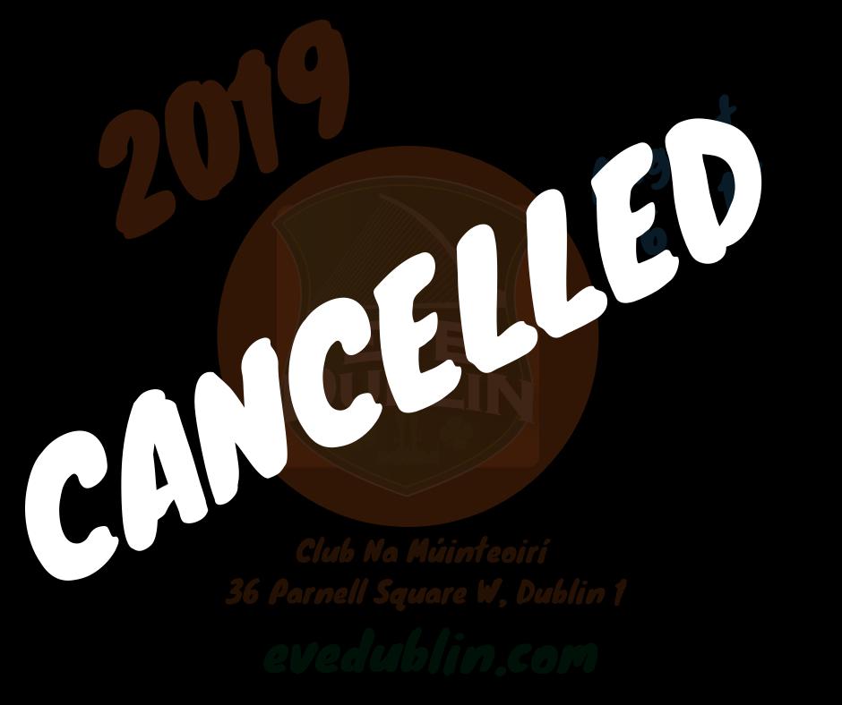 EveDublinMeets's tweet photo. I'm sorry to announce that Eve Dublin 2019 is CANCELLED.

More info and full explanation on this Facebook post:
https://t.co/jjMtI7WsPA

#tweetfleet #evemeet #EveDublin #eveonline https://t.co/DQCbGVhBe6