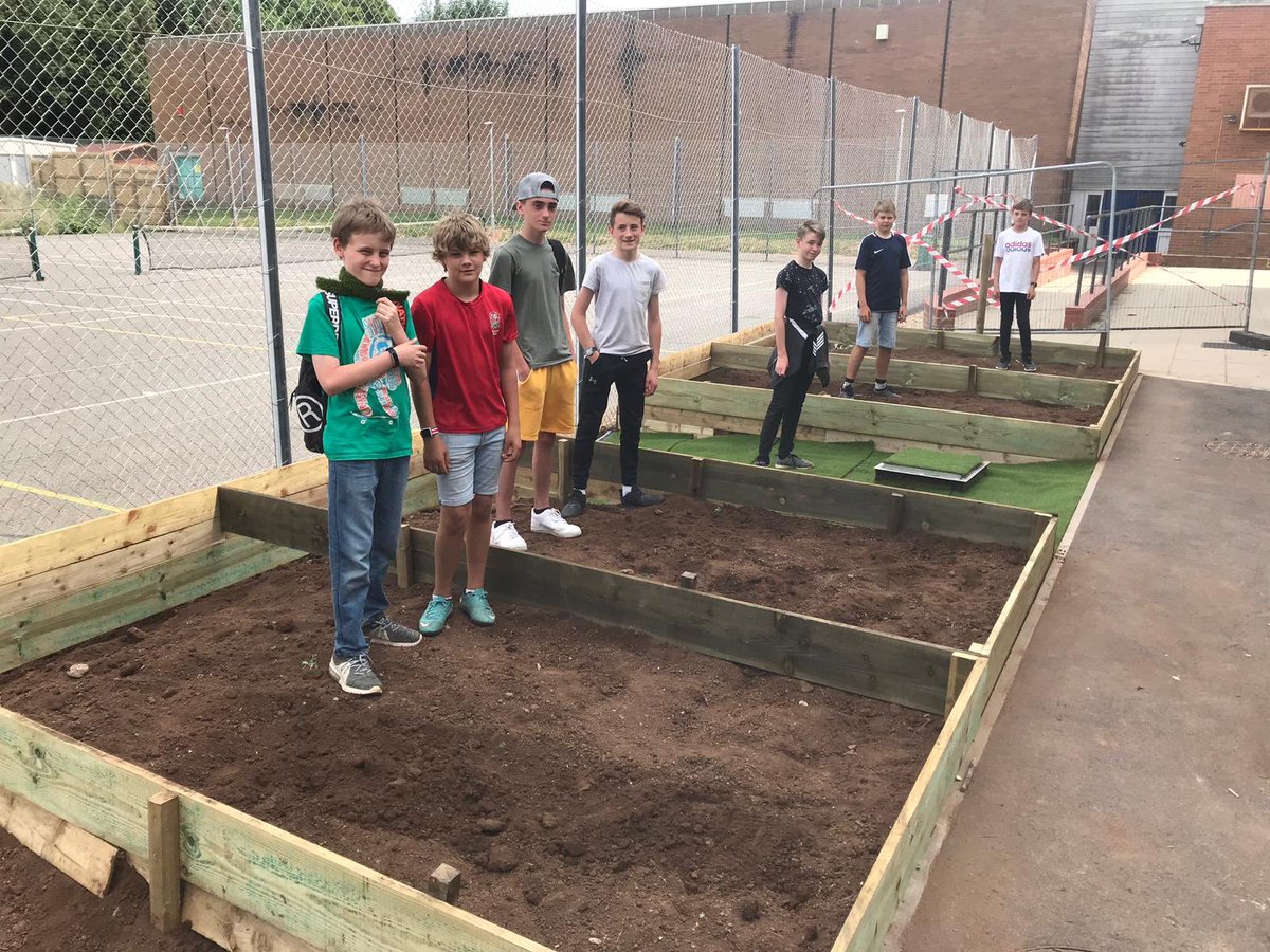 ChurchillGreen's tweet photo. A “Green” activities week with our students creating four raised beds by the Athene Donald building ready for students to fill with herbs and veg. Many thanks to Mr Barham for working his magic! #growyourown @ChurchillAcad @ChurchillMissT https://t.co/2nOLbRMNf5