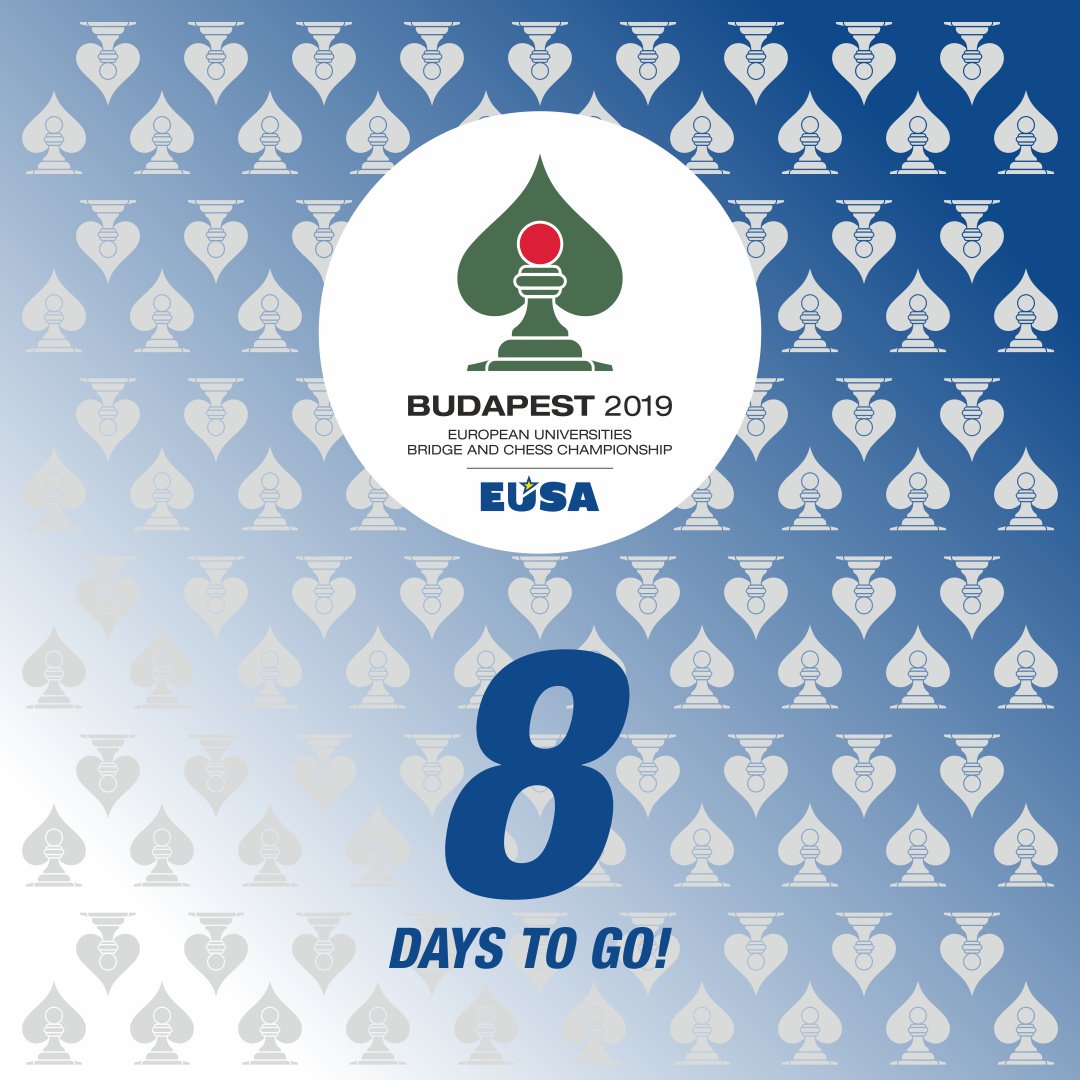 EUSAChess's tweet photo. Start to prepare your trip to Budapest. 🏆🇭🇺🧐🚅🚗🚌
#eusamindsports2019 #eusachess2019 #eusabridge2019 #chess #bridge @eusaunisport https://t.co/RpnzRNsKP4