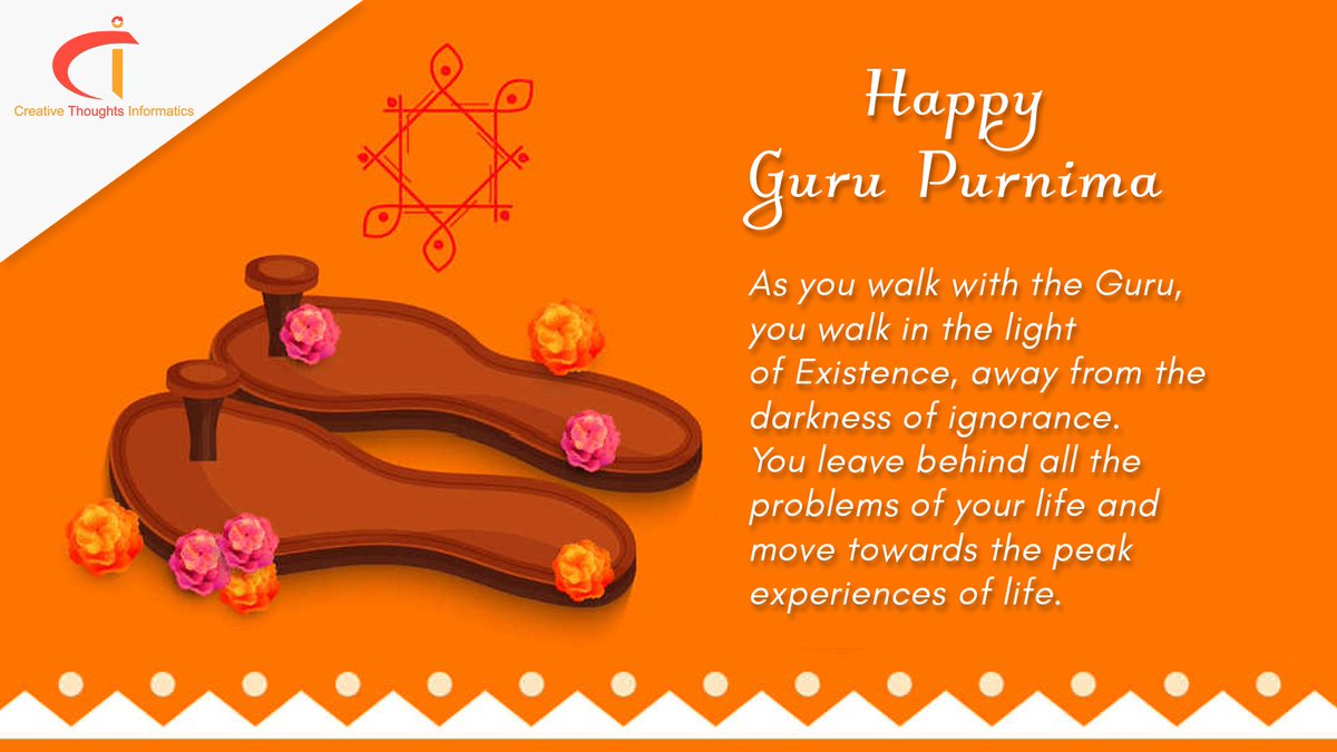 CT_informatics's tweet photo. It is an incomparable journey where the Guru leads you from the visible to the invisible, from the material to the divine, from the ephemeral to the eternal.
Happy Guru Purnima.!!
#HappyGuruPurnima #Gurublessing #Respectguru
#webdevelopment #mobileappsdevelopment #CTinformatics https://t.co/qxEobRGpha