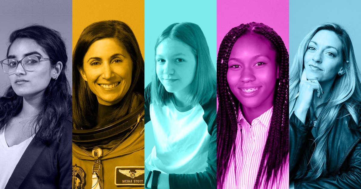 Sahana Srinivasan, Nicole Stott, Allie Weber, Taylor Richardson, and Dianna Cowern.