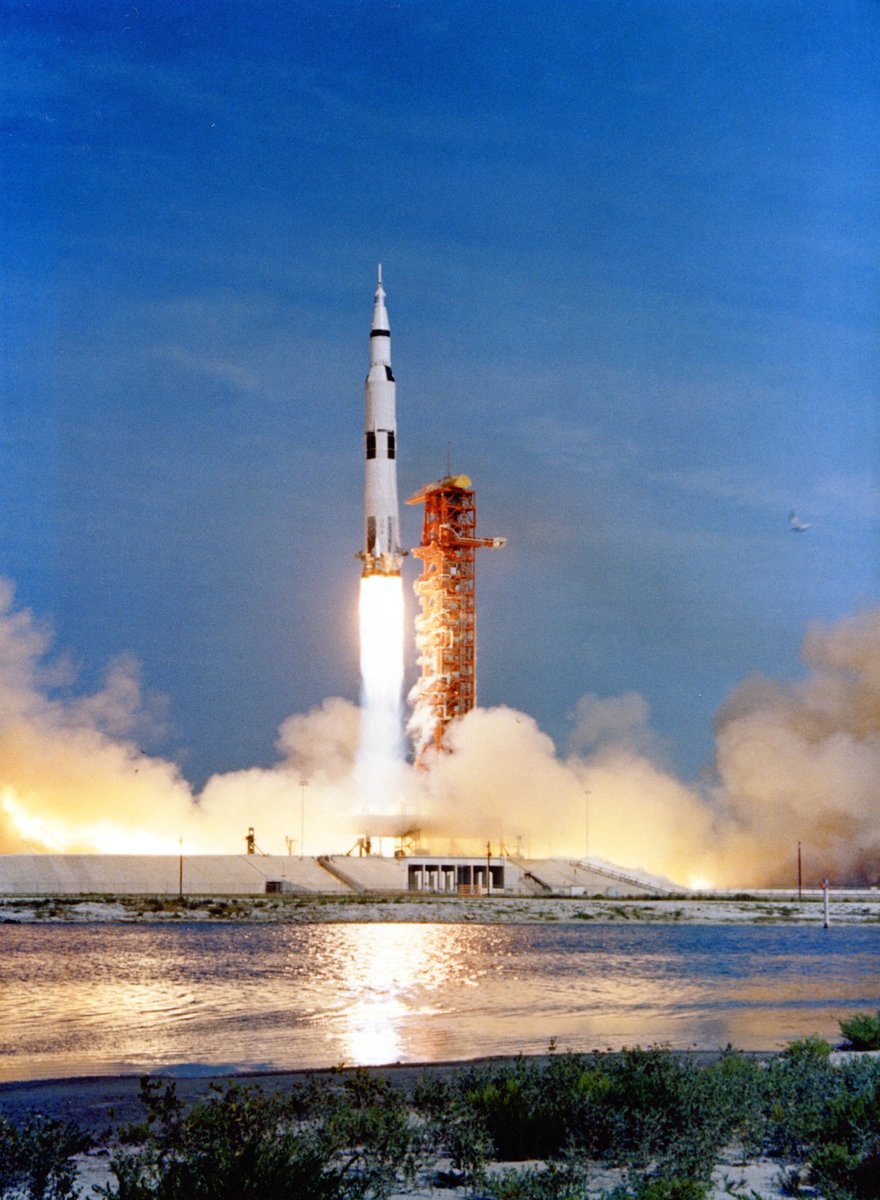 EuroSpaceHist's tweet photo. #OTD 16 July 1969, 50 years ago, #Apollo11's Neil Armstrong, @TheRealBuzz and @AstroMCollins are launched on humankind's first #Moonlanding attempt. See https://t.co/DD9eGAzfzB #Apollo50 #Apollo50th #ForwardToTheMoon https://t.co/hMZ3aPZmoV
