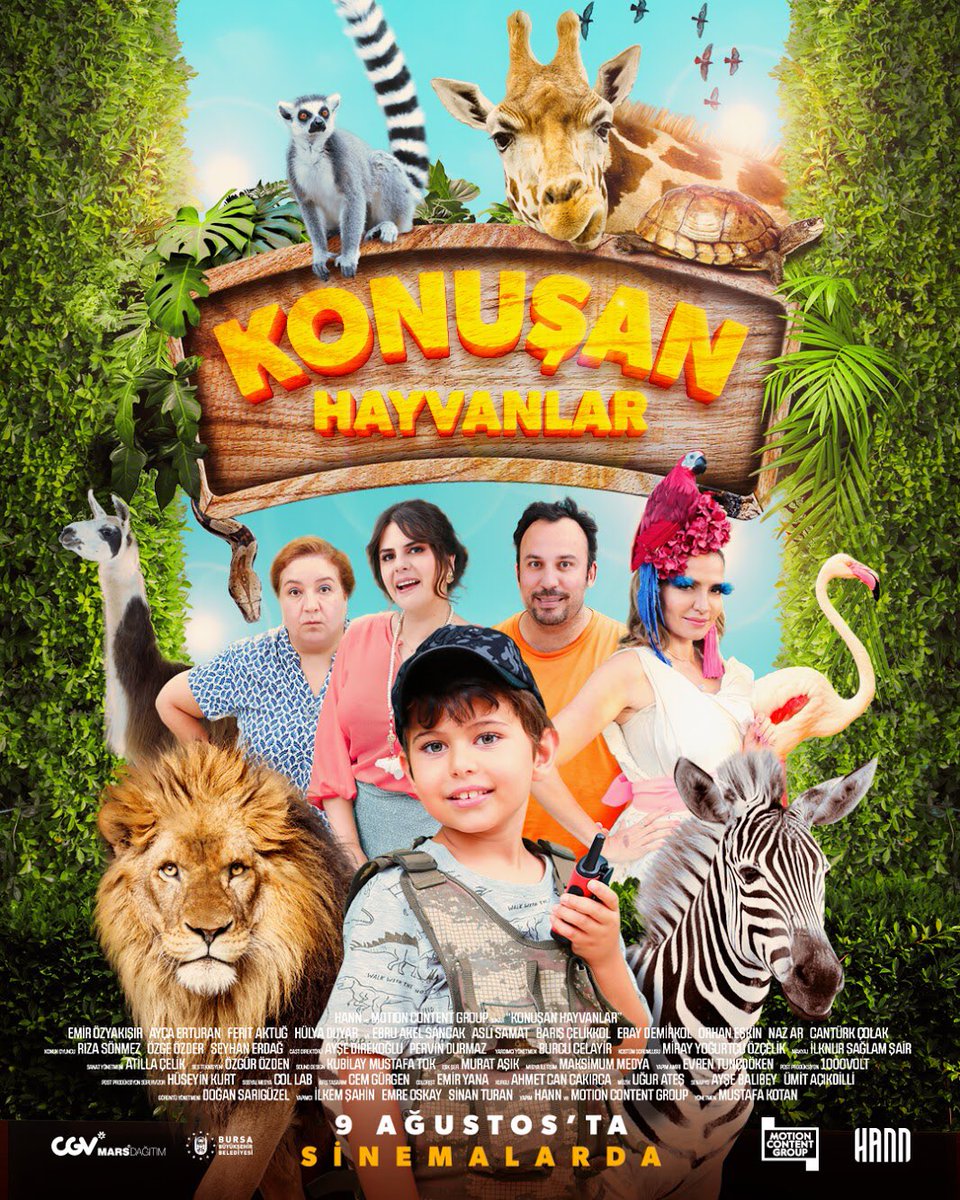 Afişimiz hazır, biz de hazırız! 🦜Konuşan Hayvanlar, 9 Ağustos’ta sinemalarda!
•
#konuşanhayvanlar #konuşanhayvanlarfilm #mustafakotan #emirözyakışır #ayçaerturan #feritaktuğ #hülyaduyar #ebruakel #aslısamat #barışçelikkol #eraydemirkol #orhaneşkin #nazar #cantürkçolak