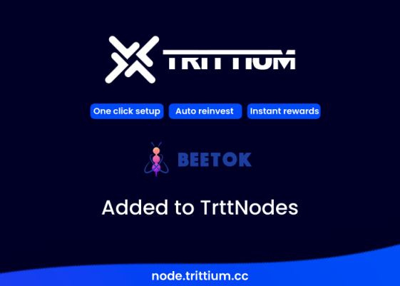 Nodestrtt's tweet photo. Welcome to the @Beetok1 community to the #trttNodes platform!!!. With only โฌ10, you can invest now in $BTOK at https://t.co/C6QoZHl5tv or deploy a #BEETOK cold node for just 0.49 โฌ/Month. https://t.co/laXswyDEGN
