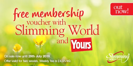 SlimmingWorld's tweet image. Ready, jet-set, go! If you’re thinking of losing weight for your #summer hols ✈ make sure to pick up this week’s @yoursmagazine – on sale from today. Inside there’s a voucher for free membership of any #SlimmingWorld group! 🌴