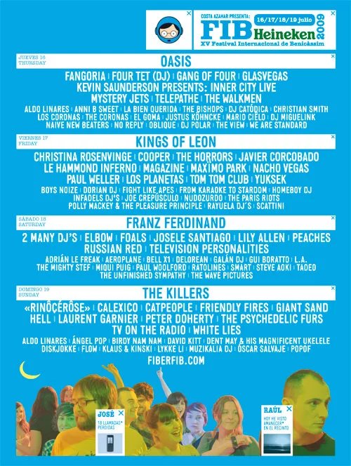 Benicassim 2009 lineup poster