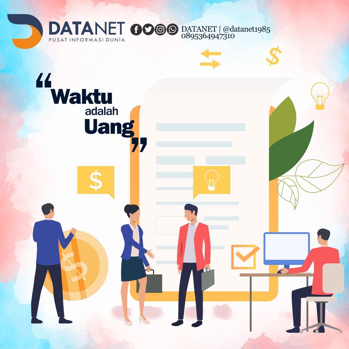 datanet1985's tweet image. gunakan waktumu sebaik-baiknya untuk meraih masa depan demi kehidupan yang kamu inginkan. Yuk dengan pakai jaringan DATA net untuk mencari inspirasimu setiap hari.
#datanet
#datanethome
#datanethotspot
#network
#ngalahnesia