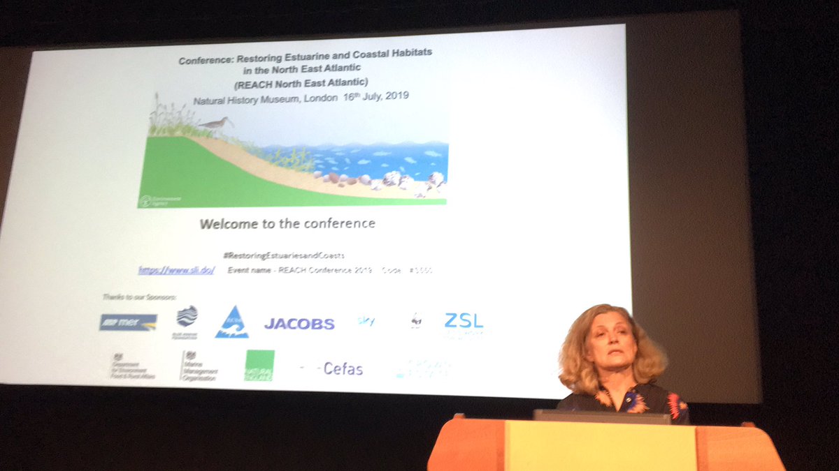 petefoxea's tweet photo. Emma Howard Boyd opening the marine and coastal conference here at the Natural History Museum. Restoring estuarine, coastal and marine habitats and wildlife must be a priority. https://t.co/owmqSktRZi