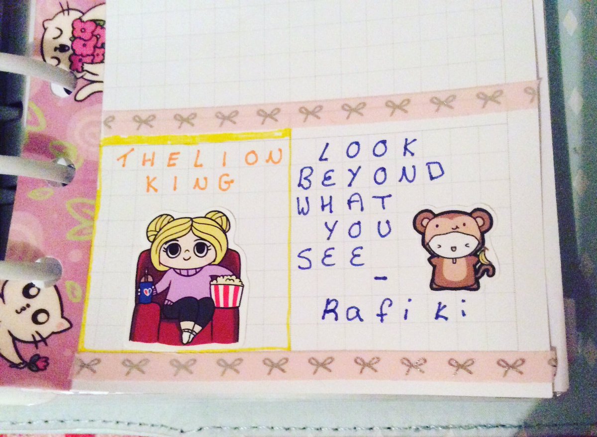Neish39's tweet photo. Going to see the lion king tomorrow and the the Lunar Monkey from @thecoffeemonsterzco plays a good Rafiki ๐
Excuse the bad handwriting ๐
#plannerspread #foxandcactus #coffeemonsterzco #planner #plannergirl #aussieplannerchick #planneraddict #plannerstickers #washi #stickers https://t.co/ksG7I8kpzy