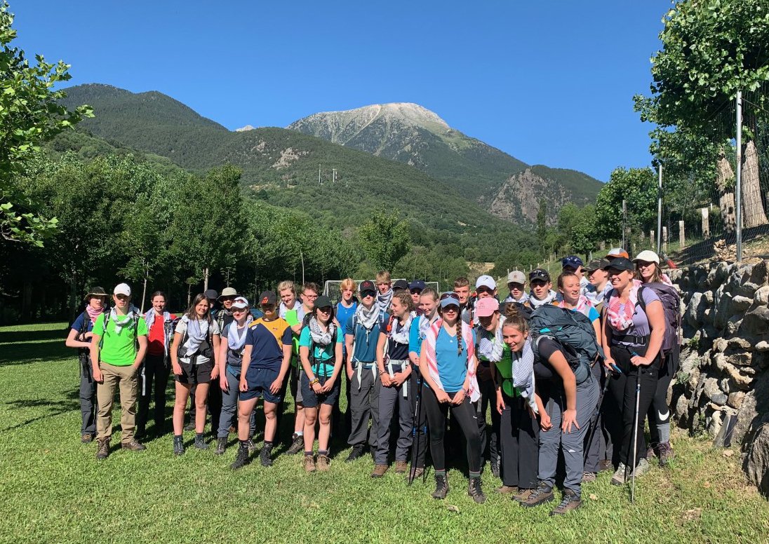 HerefordCS's tweet photo. Spirits are high in the Pyrenees this morning as Hereford Cathedral School pupils prepare for their two-day @DofE acclimatisation hike. Good luck, everyone! #HCSDofE #HCStrips @HCSHead #DofE https://t.co/pfg7aZRVZ1