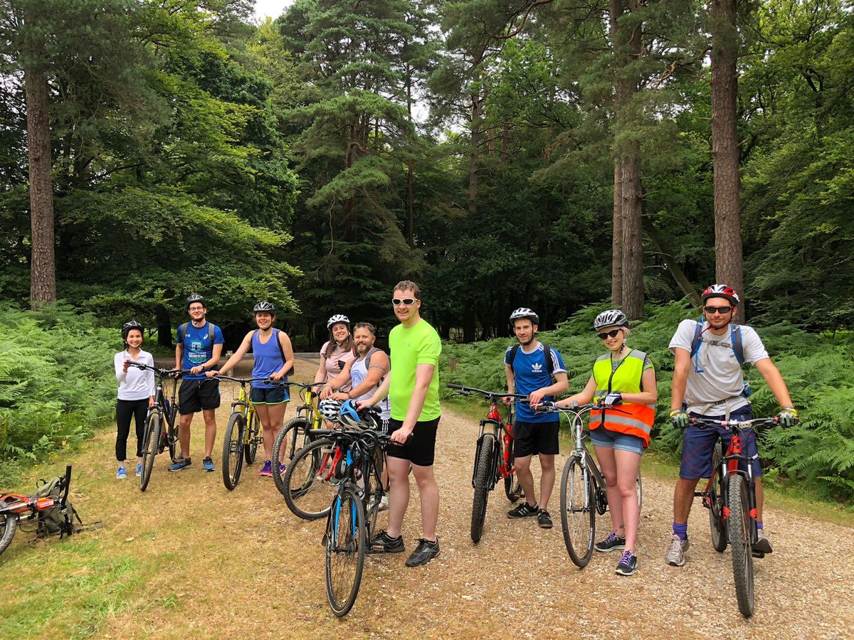 RTPISCYPN's tweet photo. Some photos from our New Forest Bike Ride at the weekend. We had a great turn out, lots of fresh air and a pub stop! Roll on the next one. 🚲😁☀️ @RTPISouthEast #SCYPN #YoungPlanners #BikeRide https://t.co/7AIc7B2ejU