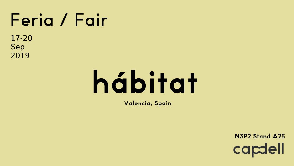 Next September, we will be in <a href="/habitatvalencia/">FeriaHábitatValència</a> presenting all of our products from 17th to 20th September 2019.
📍N3P2 Stand A25. Soon we will let you know every detail.