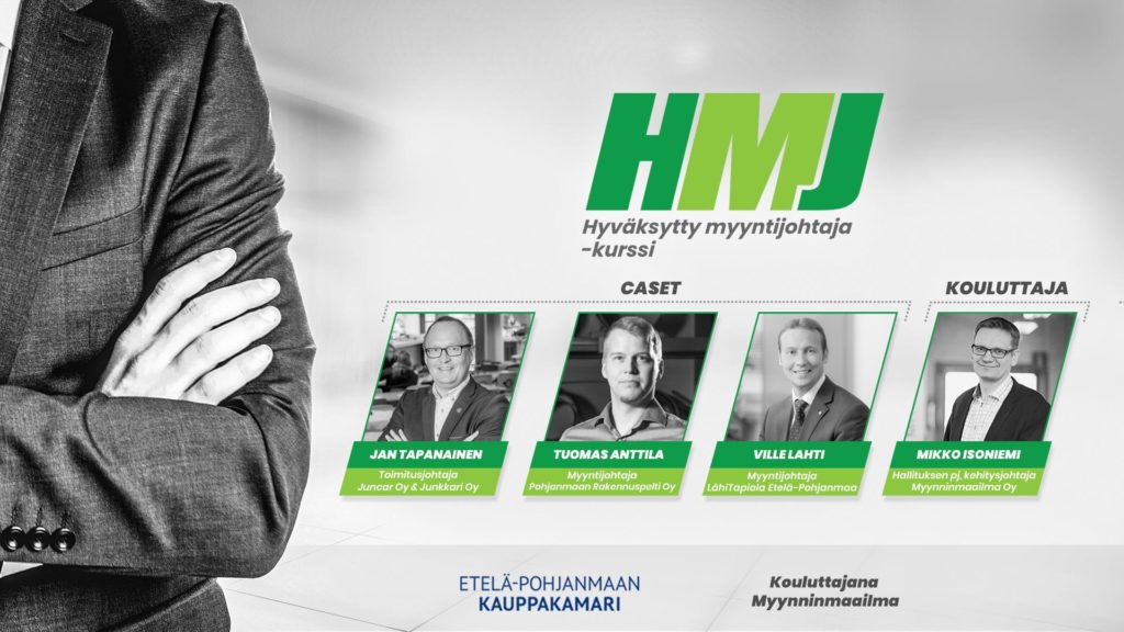 Suosittu, neliosainen Hyväksytty myyntijohtaja -kurssi starttaa jälleen Seinäjoella elokuun lopussa. Viimeisiä paikkoja viedään – ilmoittaudu mukaan viimeistään 23.8.: etela-pohjanmaankauppakamari.fi/class/hyvaksyt…

#b2bmyynti #myynninmaailmakouluttaa